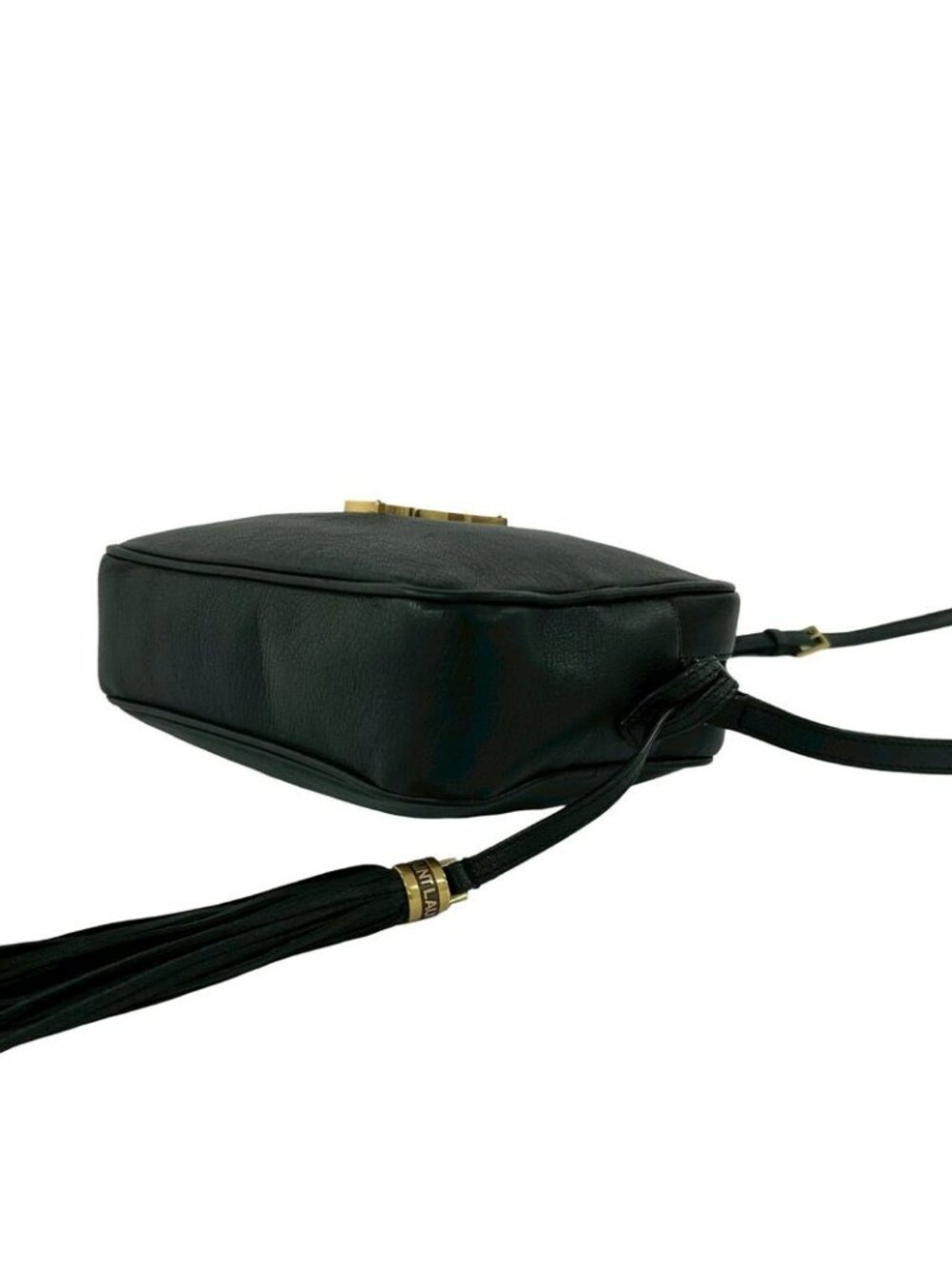 Saint Laurent Paris YSL Logo Leather Tassel Mini Shoulder Bag Pochette Black - Picture 8 of 10
